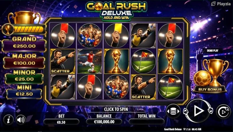 Goal Rush Deluxe - বিনামূল্যে স্পিন মোডে গেম স্ক্রিন